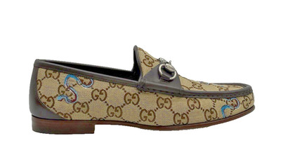 GUCCI Horsebit 1953 GG Supreme Loafer with Snake Embroidery