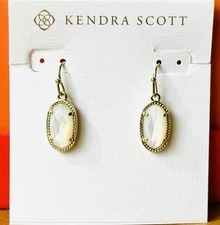 💗New Kendra Scott 💗 Lee Gold Drop Earrings Ivory Mother of Pearl