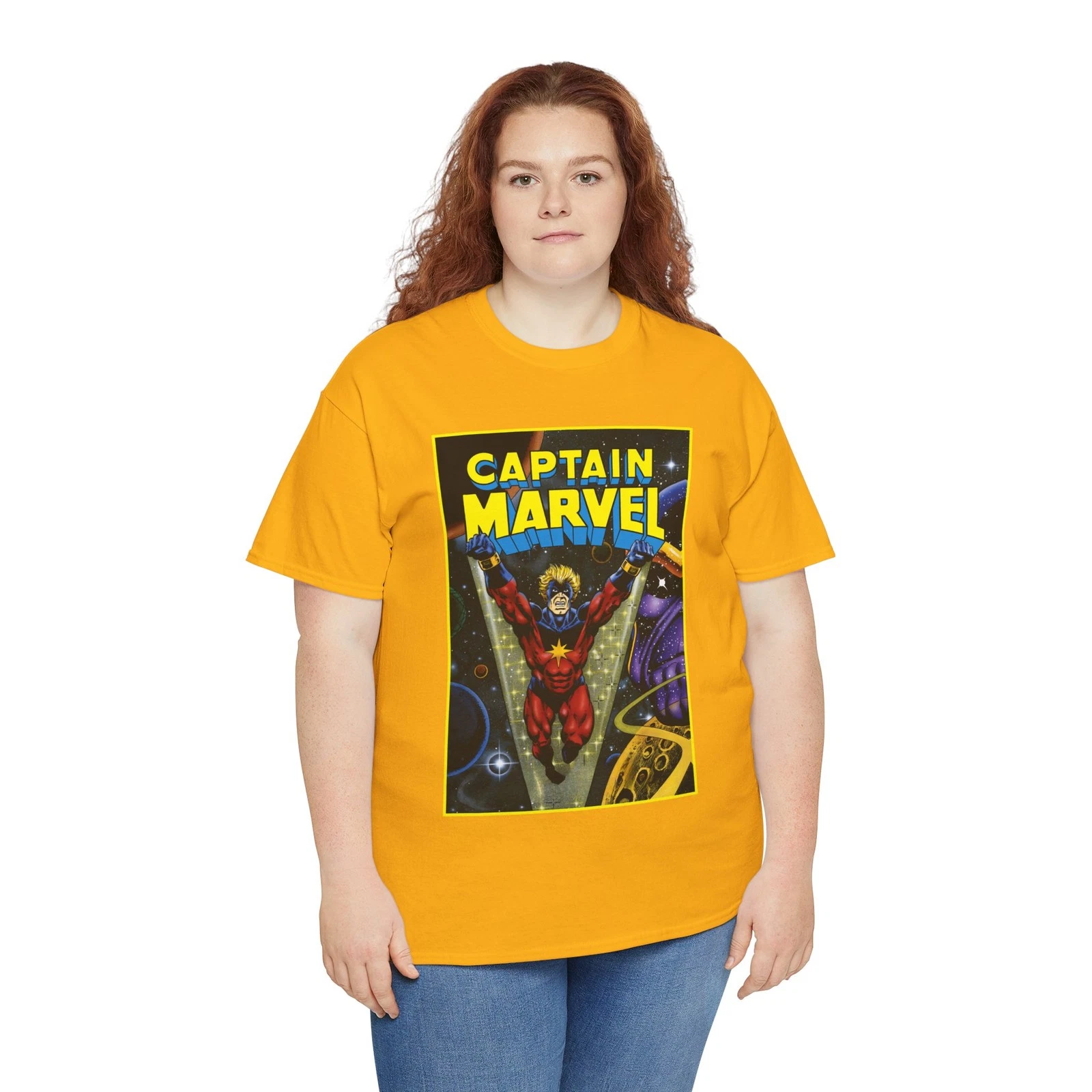 Captain Marvel T-Shirt - Jim Starlin Art - Mar-Vell - Thanos - Marvel Comics