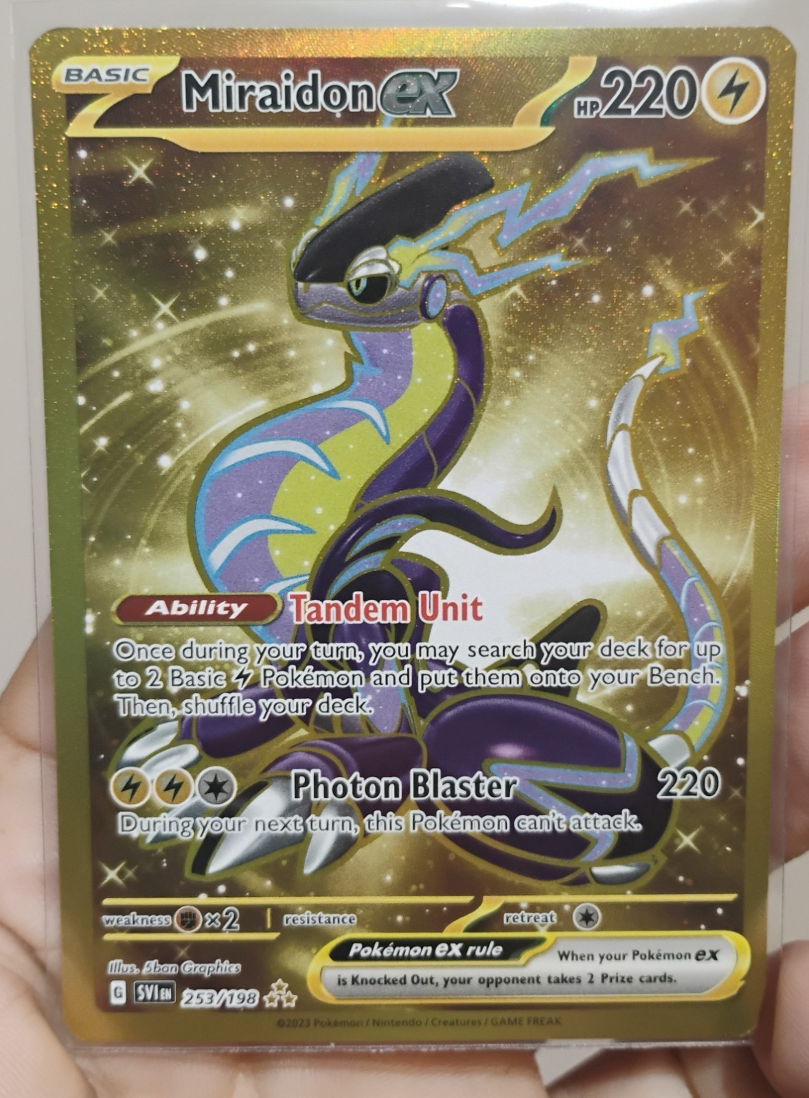 Miraidon ex 253/198 SV01: Scarlet & Violet Base Set Holo NM