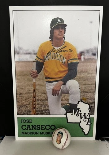 JUMBO Madison Muskies JOSE CANSECO SIGNED POSTER OAKLAND A’s Minor League RARE