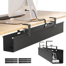 Upgraded Large Under Desk Cable Management Tray, Large 28.4 inch , Black