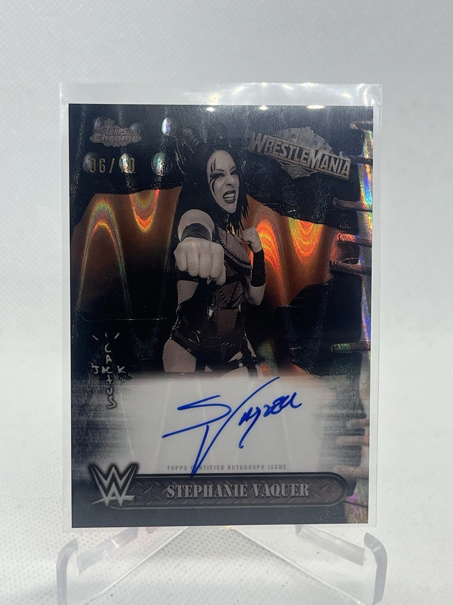 2025 Topps WWE Cactus Jack Chrome Stephanie Vaquer Black On Card