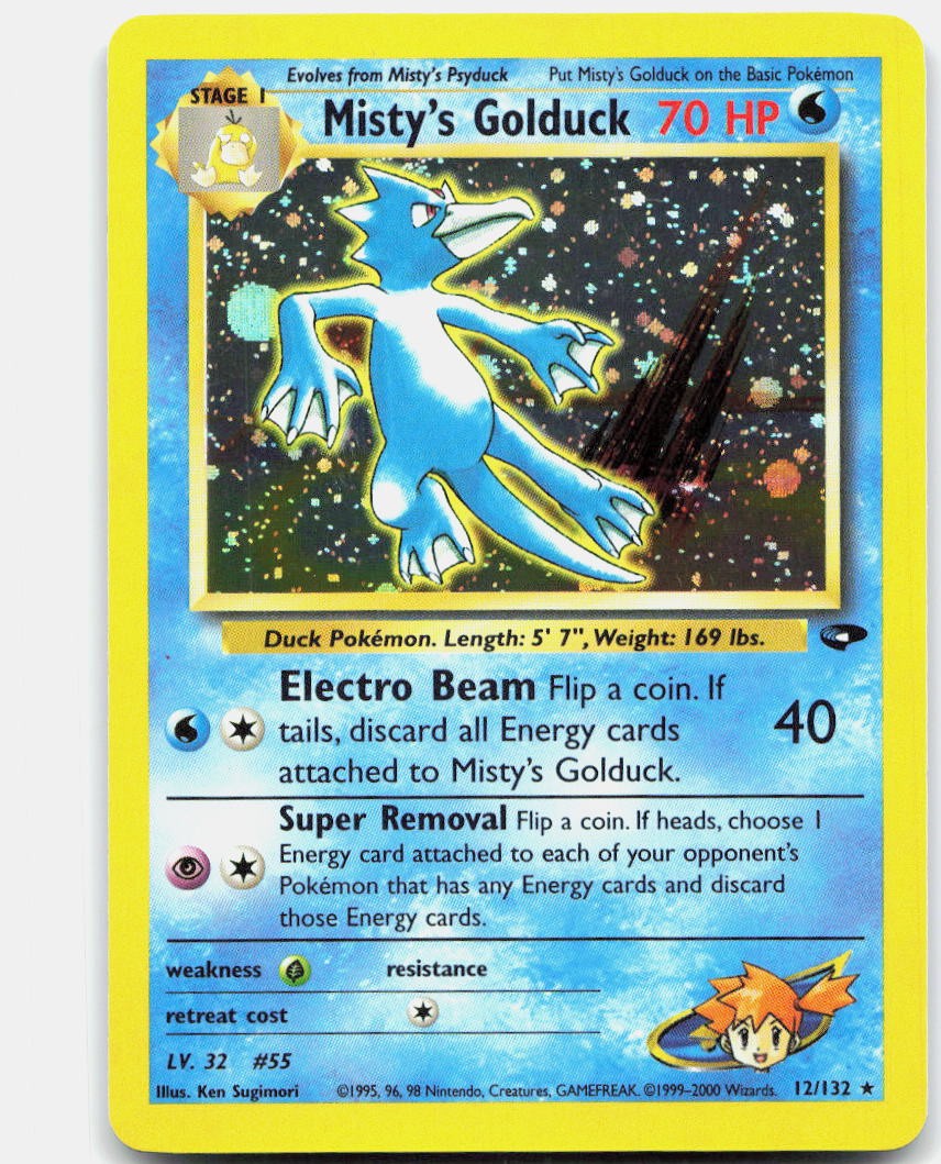 Misty's Golduck 12/132 Holo Rare Gym Challenge Pokemon Unlimited Holo Near Mint