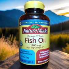 NATURE MADE 720MG OMEGA-3 1200MG FISH OIL SUPPLEMENT HEALTHY HEART 100 SOFTGELS!