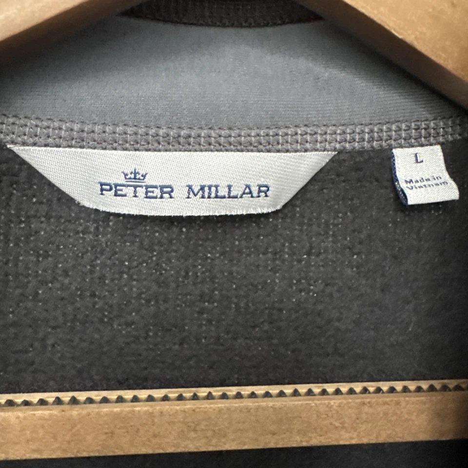 全新带标签! 男式 Peter Millar 皇冠毛衣抓绒背心黑色大号已售完! — 第 3/4 张图片