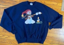 Vintage Jerzees Sweatshirt Snowman Women s Men s XL Navy