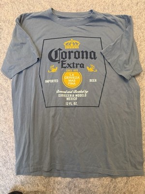 Corona Extra Mens XL T Shirt Gray Beer Cerveza Modelo Mexico Graphic Tee