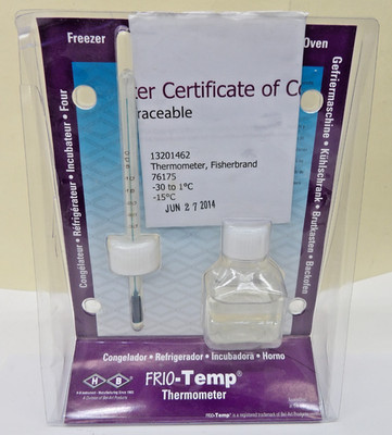 Frio-Temp 13201462 Thermometer Fisherbrand NIST and DKD Traceable -30 to 1 C