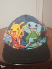 Pokemon Hat Cap YOUTH Pikachu, Bulbasaur, Charmander, Squirtle Snapback Baseball
