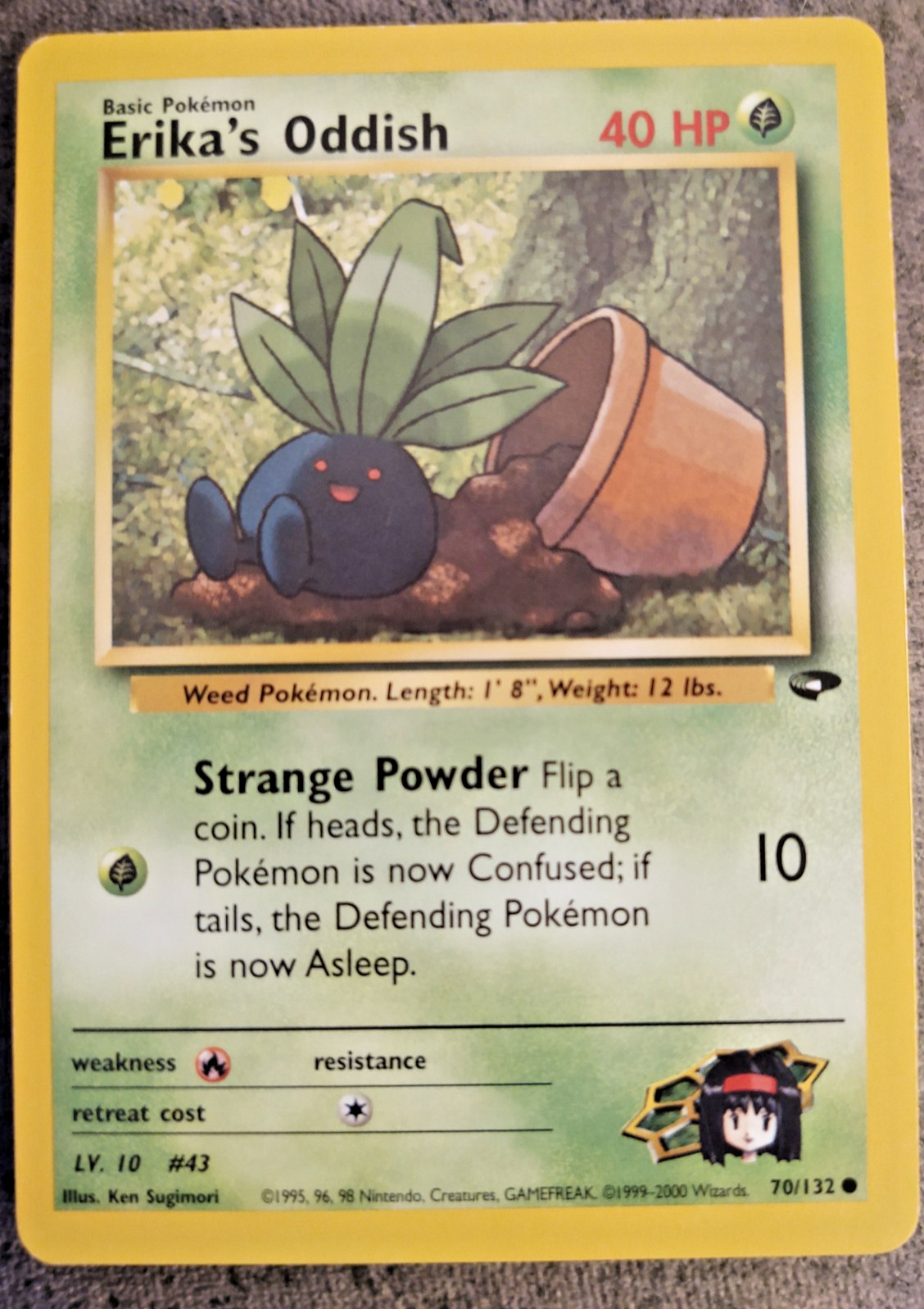 Pokemon Card - Gym Challenge 70/132 - ERIKA'S ODDISH (common) - NM