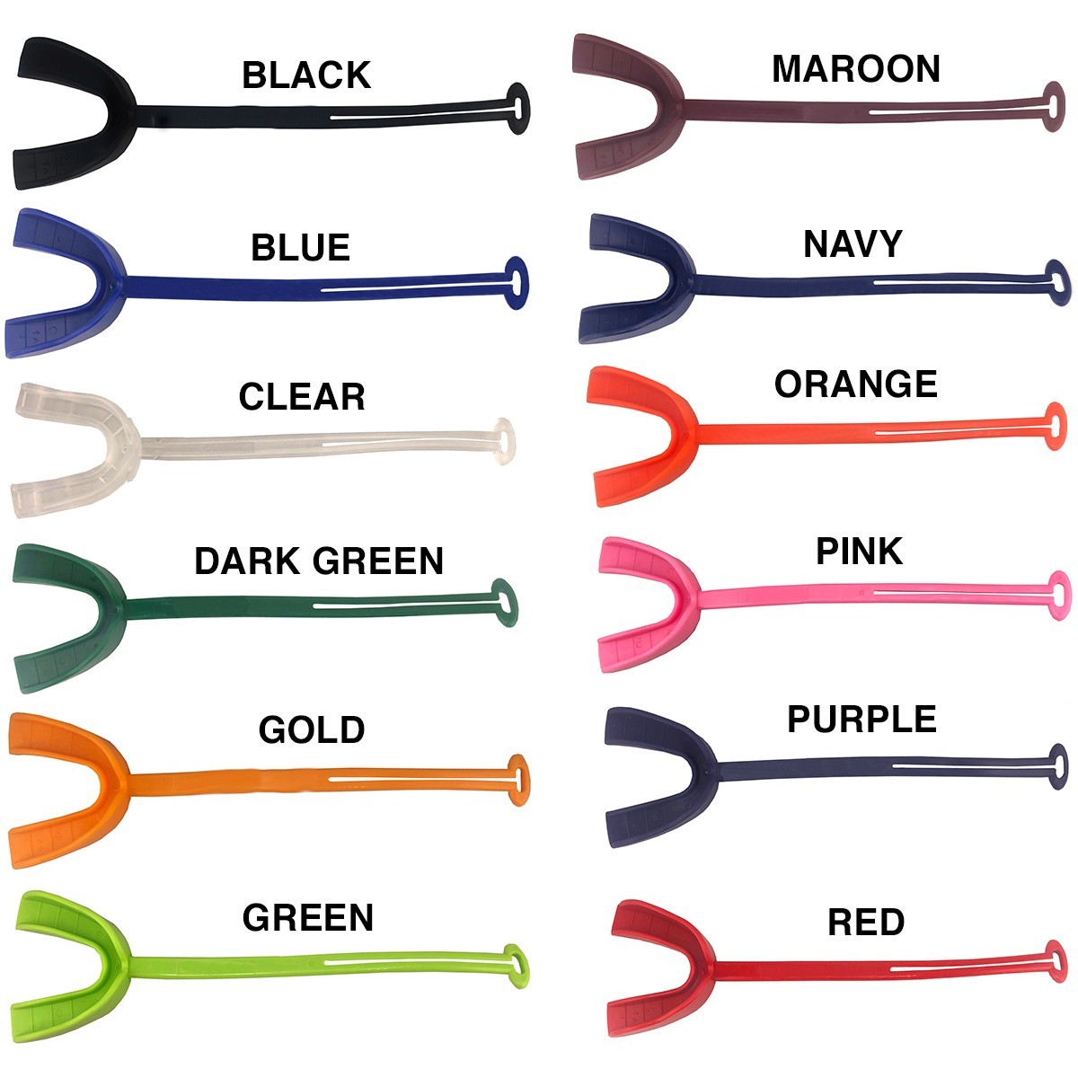 1 Mouth Guard Piece Teeth Protector Football Long with Strap Multiple Colors USA