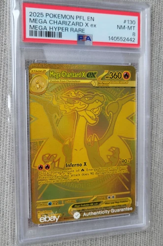 2025 POKEMON PFL EN-PHANTASMAL FLAMES MEGA CHARIZARD X EX PSA 8 - FUTURE GRAIL!