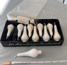 Biedermann White Candlestick Wax Bulb-Shaped Candles Box of 10 West Germany