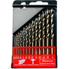 STROTON Cobalt Drill Bit Set (1/16-1/4 Inch, 13PCS), M35 High Speed Steel Twi...