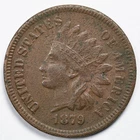 1879 Indian Head Penny Cent Fine (F) Damage