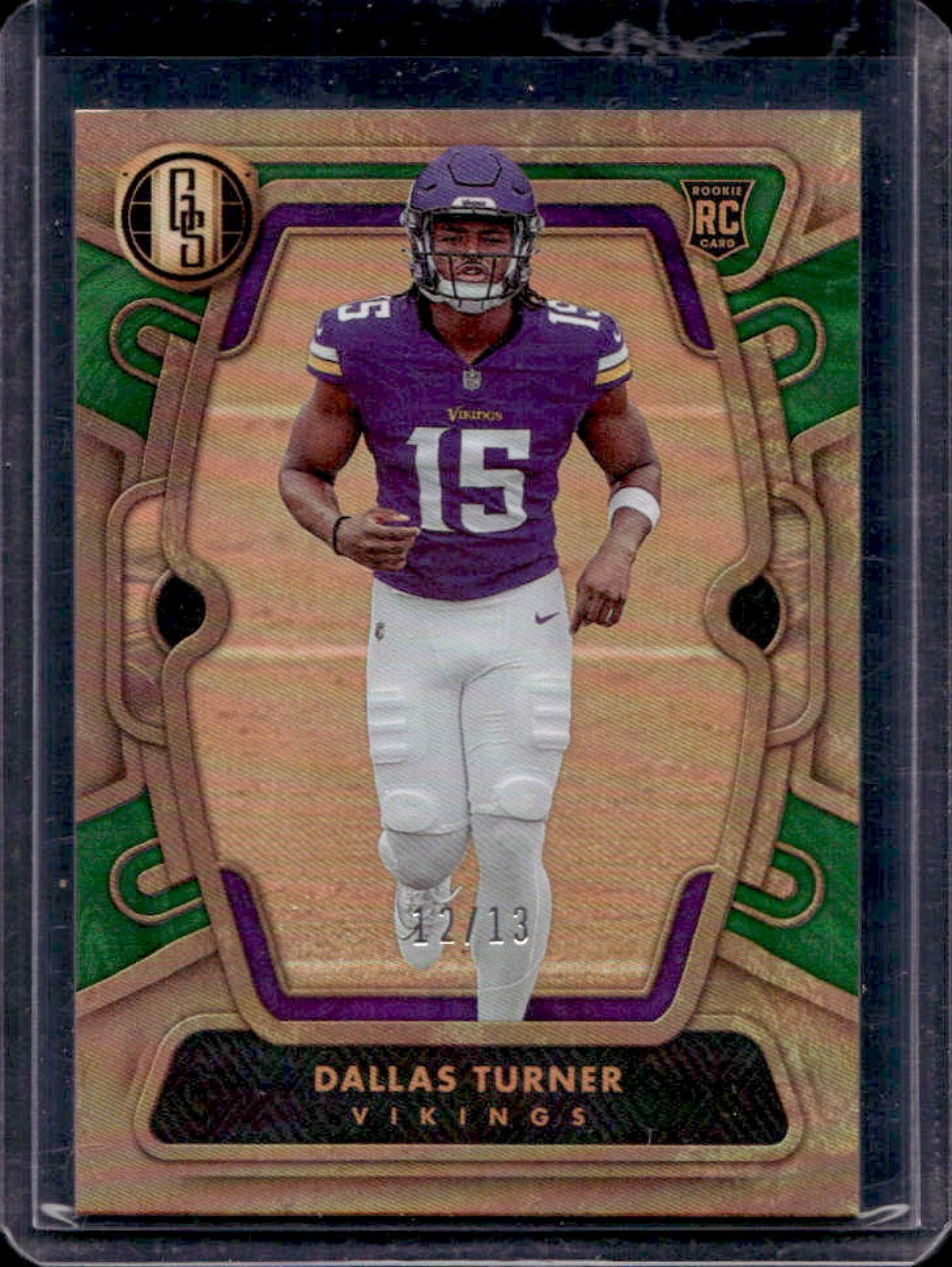 2024 Panini Gold Standard Dallas Turner RC Emerald Rookie #12/13 Vikings