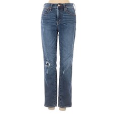 J.Crew Jeans Vintage Straight Medium Wash Blue Denim Distressed Women's 25