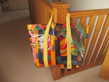 XL Handmade 1977  Liberty Fabric Oil Cloth Tote bag Collier Campbell Bauhaus
