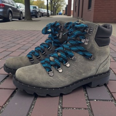 Sorel Lennox Hiker STKD WP Leather Boots Quarry Gray Women's Size 8.5 NWOT 