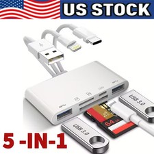 5 in 1 Memory Card Reader USB 3.0 OTG Adapter SD Card Reader For iPhone/iPad LOT