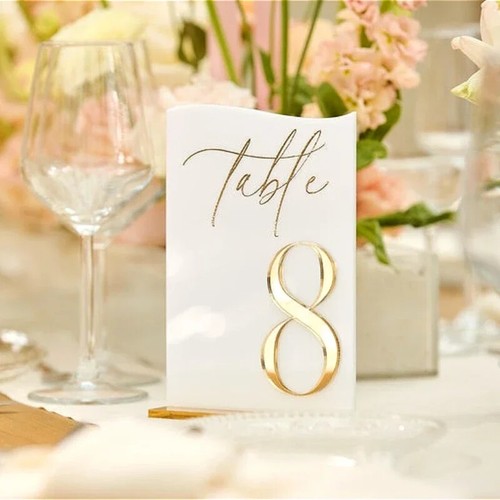 Wedding Table Numbers 3D Gold Mirror Table Numbers Wedding Table Decor
