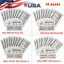 10 Packs Dental Metal Brackets Brace Mini/Standard Roth/MBT Slot.022 3/345 Hooks