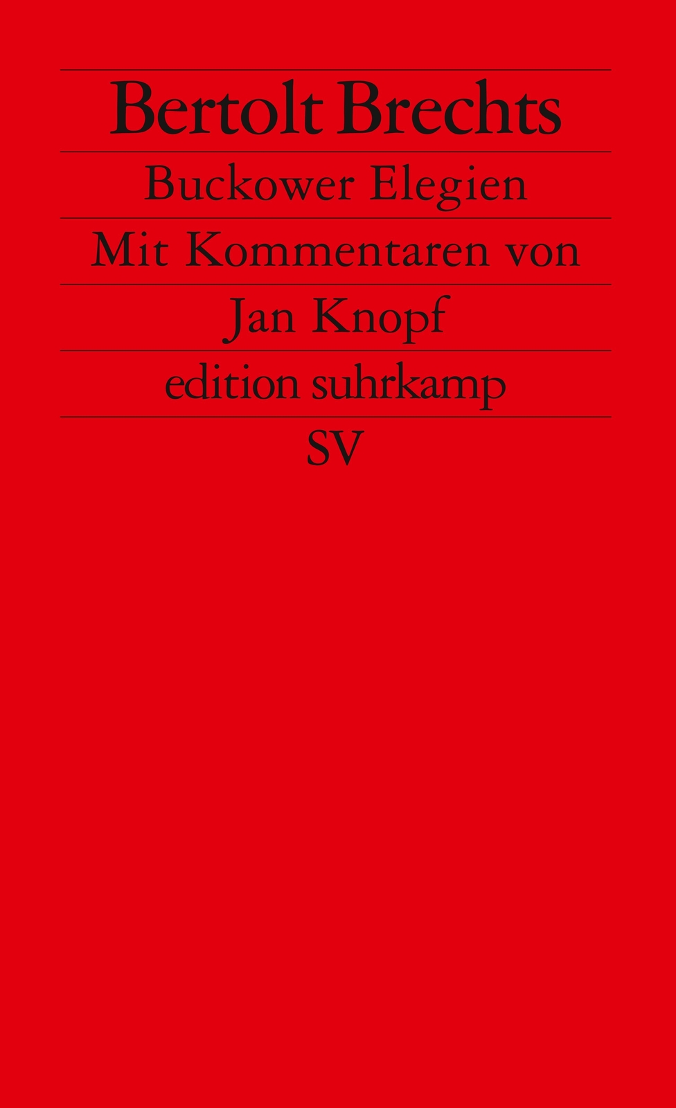 Thumbnail - Bertolt Brecht; Jan Knopf / Buckower Elegien