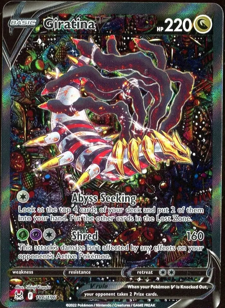 [NM] Pokemon Lost Origin Giratina V Alt Art Alternate Full Art 186/196 Card