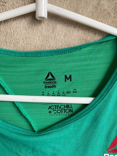 NEW Reebok Crossfit Tank Top Size M Womens Green Logo Sleeveless - Picture 3 of 11