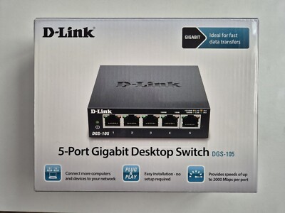 D-Link DGS-105 5-Port Gigabit Ethernet Desktop Switch