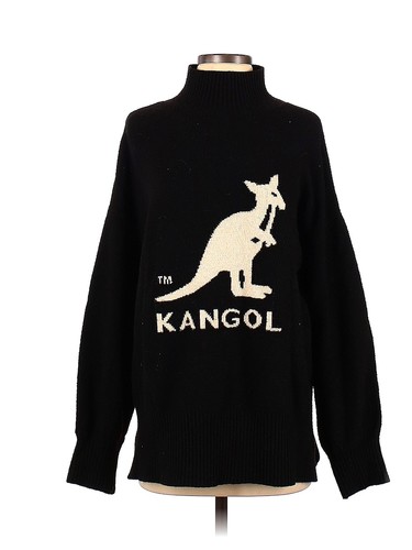 Kangol Women Black Turtleneck Sweater S 