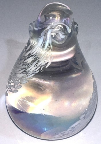 Albert E Price Iridescent Art Blown Glass Snow Dove Bird Paperweight Figurine - Picture 2 of 7