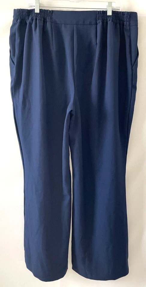 Jessica London Womens Navy High Rise Partial Elastic Waist Dress Pants Sz 24W - Image 2 of 4