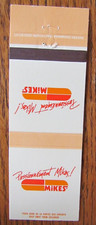 MIKES SUBMARINES PIZZA MATCHBOOK COVER: QUEBEC CHAIN RESTAURANTS MATCHCOVER -C18