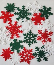 Snowflake Wool blend felt snowflakes Set of 18 snowflakes Winter decor Christmas