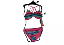 Gossip Girl Girl's Fashion 2 Piece Bikini Swimsuit strappy (multicolor, 14) NWT