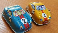 VINTAGE RACE CARS DBS TIN TOY CLOCKWORK GERMANY DDR GDR AUTO MOTOR WIND UP WORKS