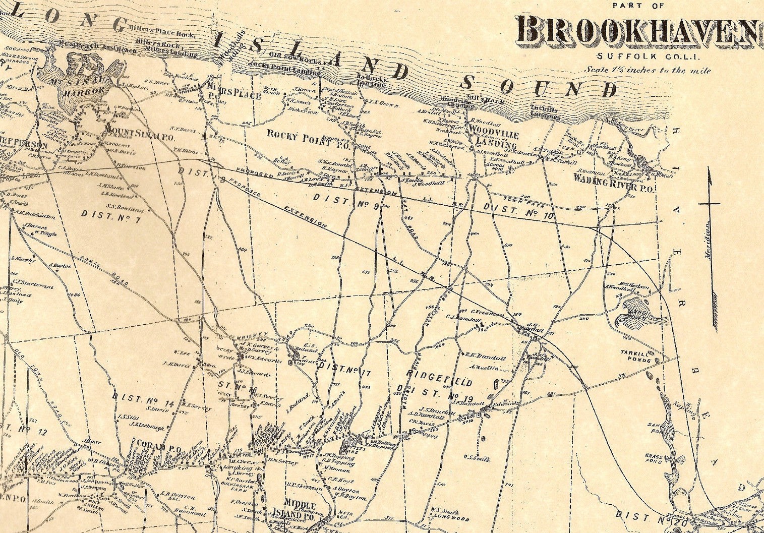 Coram & Selden NY 1873 Maps with Homeowners Names Shown eBay