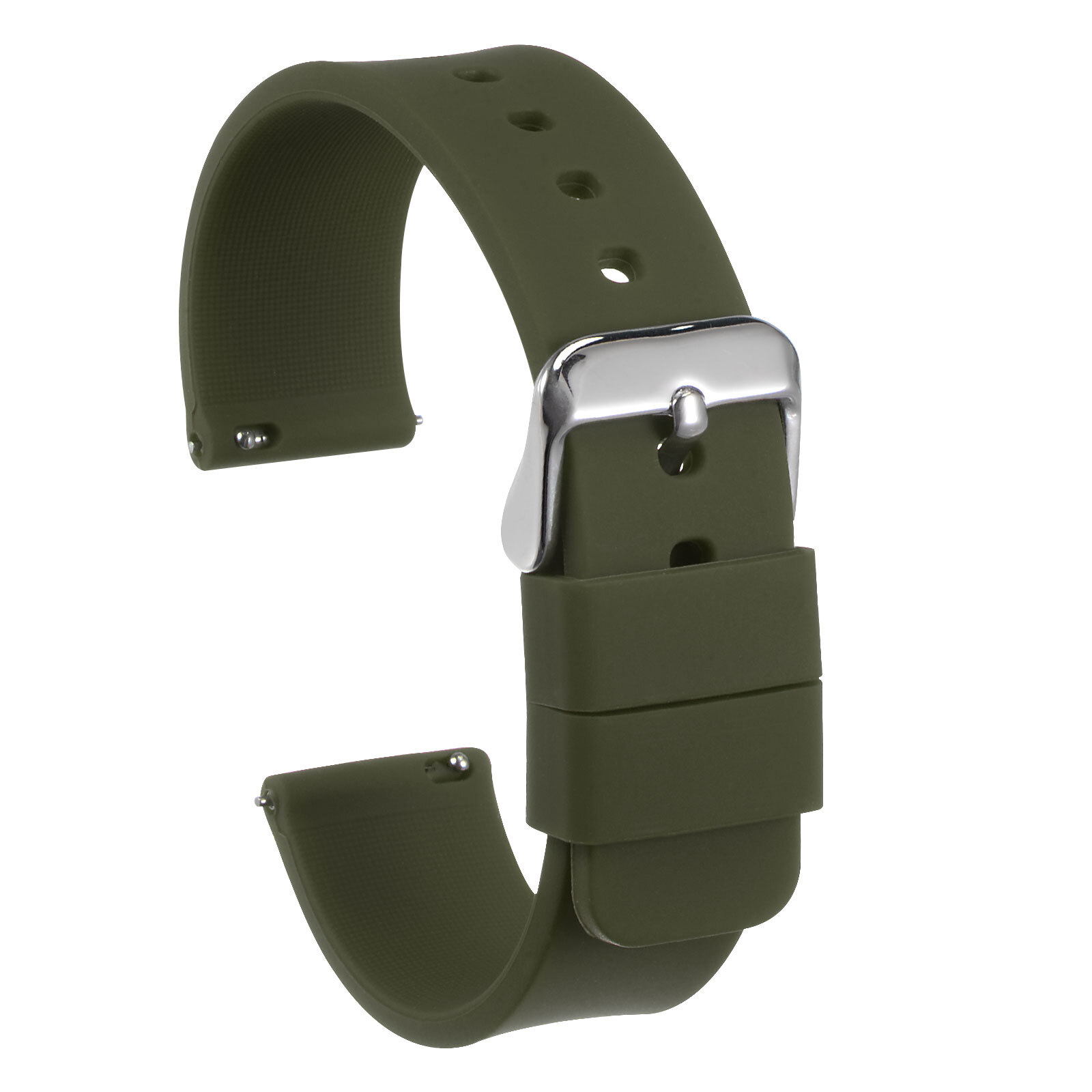Silicone Watch Band 16mm Quick Release Soft Rubber Watch Strap, Green