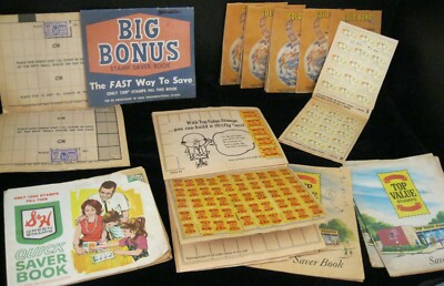 HUGE LOT OF STAMPS & SAVER BOOKS BIG BONUS  GOLD BOND TOP VALUE AND  S & H GREEN