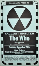 The Who Concert Poster 1973 Cow Palace Signed Randy Tuten Light Blue