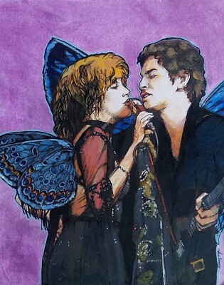 Stevie Nicks and Lindsey Buckingham Fairy original giclee print - Butterfly 