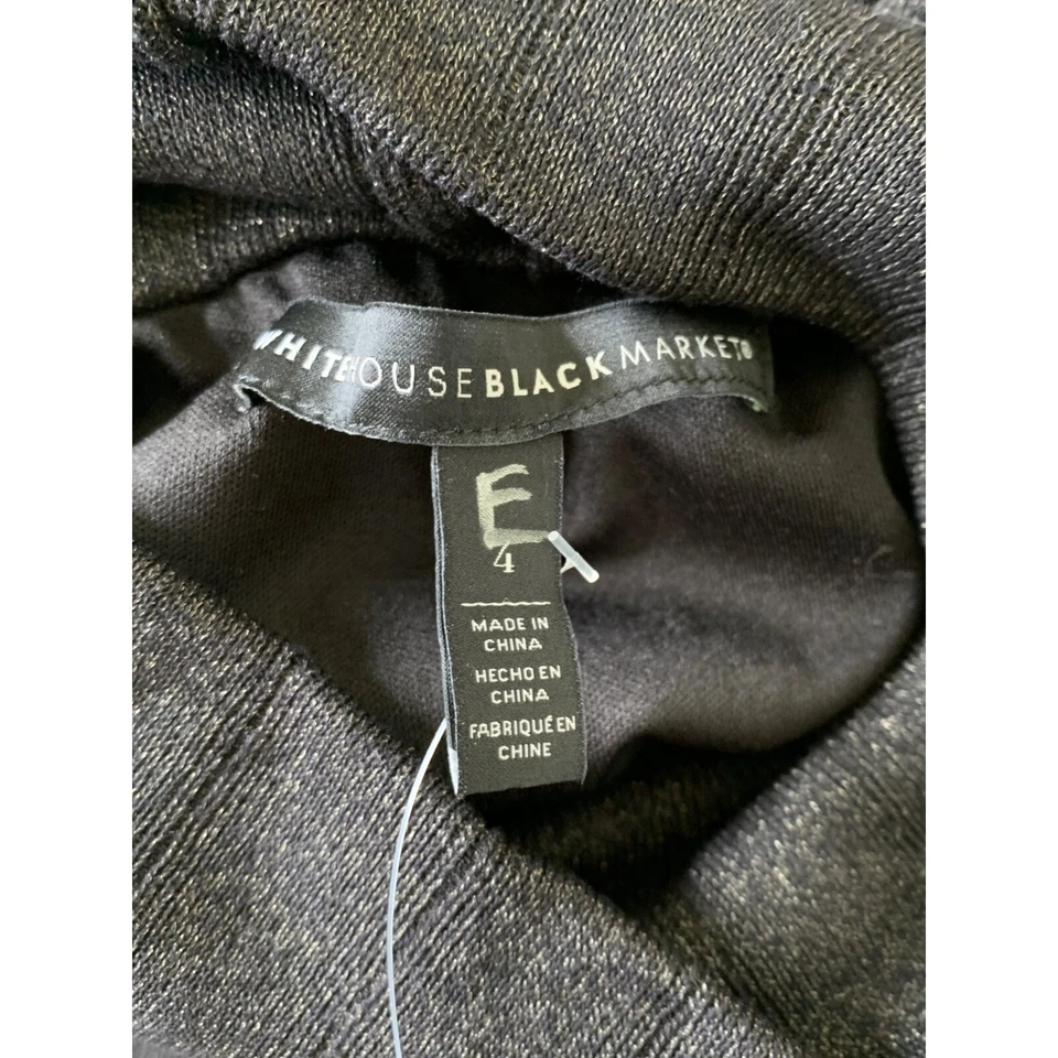 Vestido Suéter WHBM Midi Cuello Simulado Nuevo con Etiquetas Talla 4 S Funda Brillante 7782 Negro Ikat Foto 3 de 4