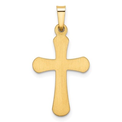 14k yellow Gold Plated silver Cross pendant for men and women with 18'' chain
