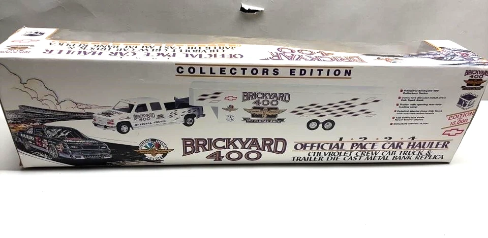 1994 Brickyard 400 NASCAR Official Pace Car Hauler Truck and Trailer in Box - Image 2 of 2