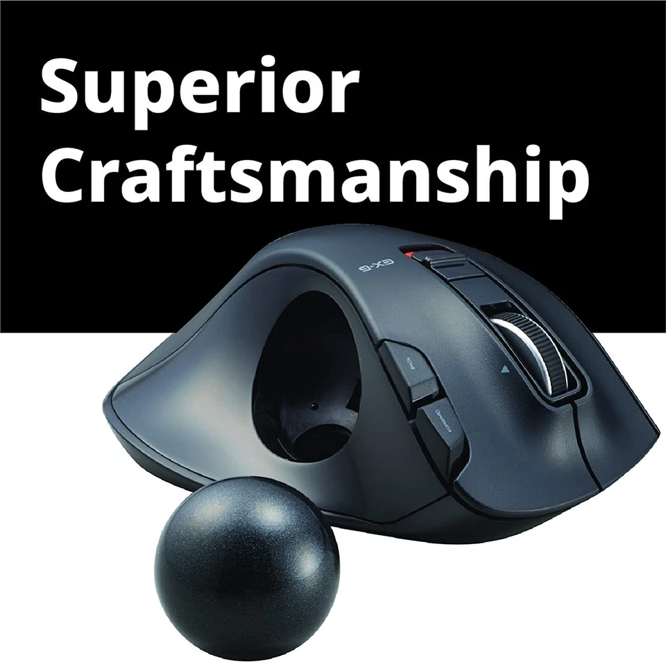 ELECOM Mouse Wireless Trackball 6 Buttons for Left Hand Black M-XT4DRBK - Image 4 of 4