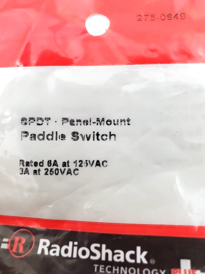 Lot of 2 Radio Shack 275-0648 SPDT Maintained Paddle Switches Panel Mount Foto 3 de 4