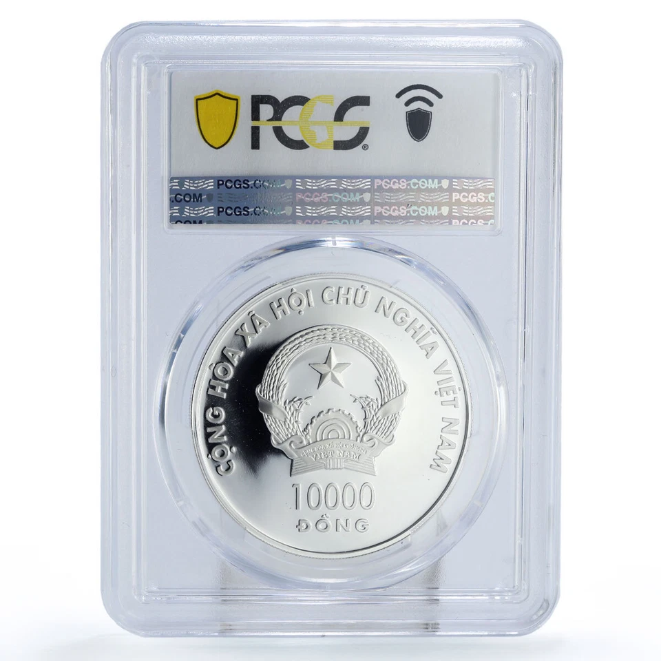 Vietnam 10000 dong Lunar Year of the Goat Hologram PR69 PCGS silver coin 2003 - Image 2 of 2