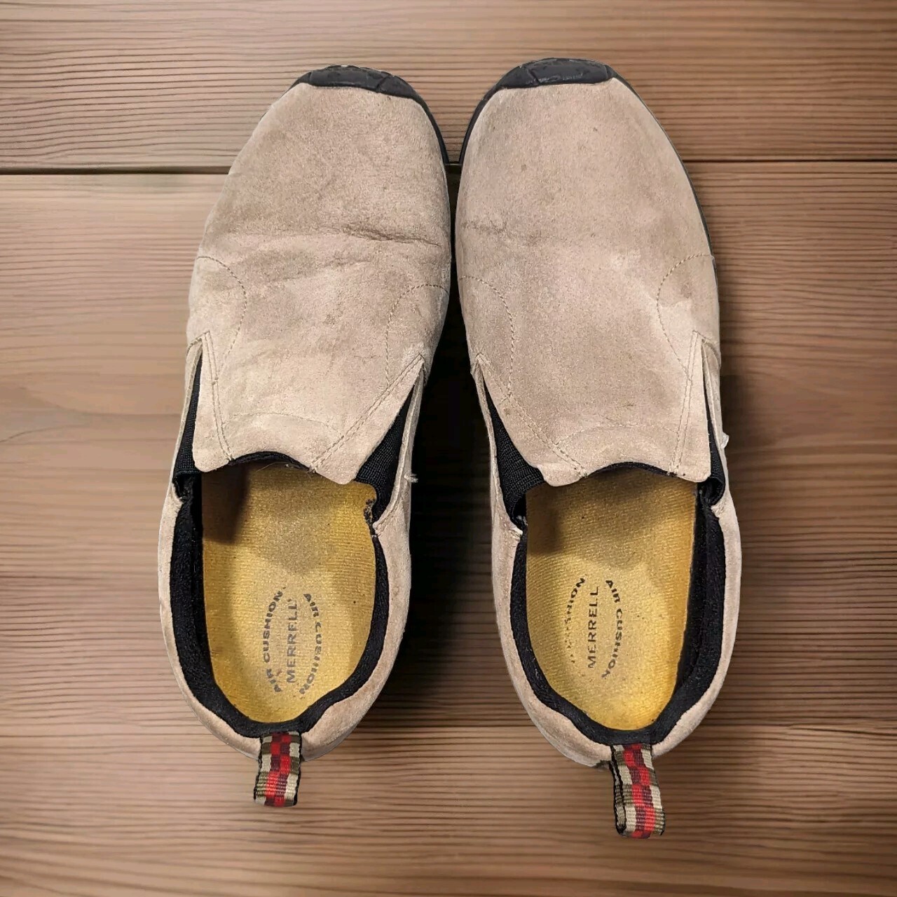 Scarpe da trekking Merrell Jungle Moc classiche taupe da uomo taglia 10 slip on pelle scamosciata